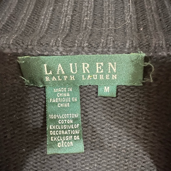 LAUREN RALPH LAUREN- navy full zip sweater - Picture 4 of 4